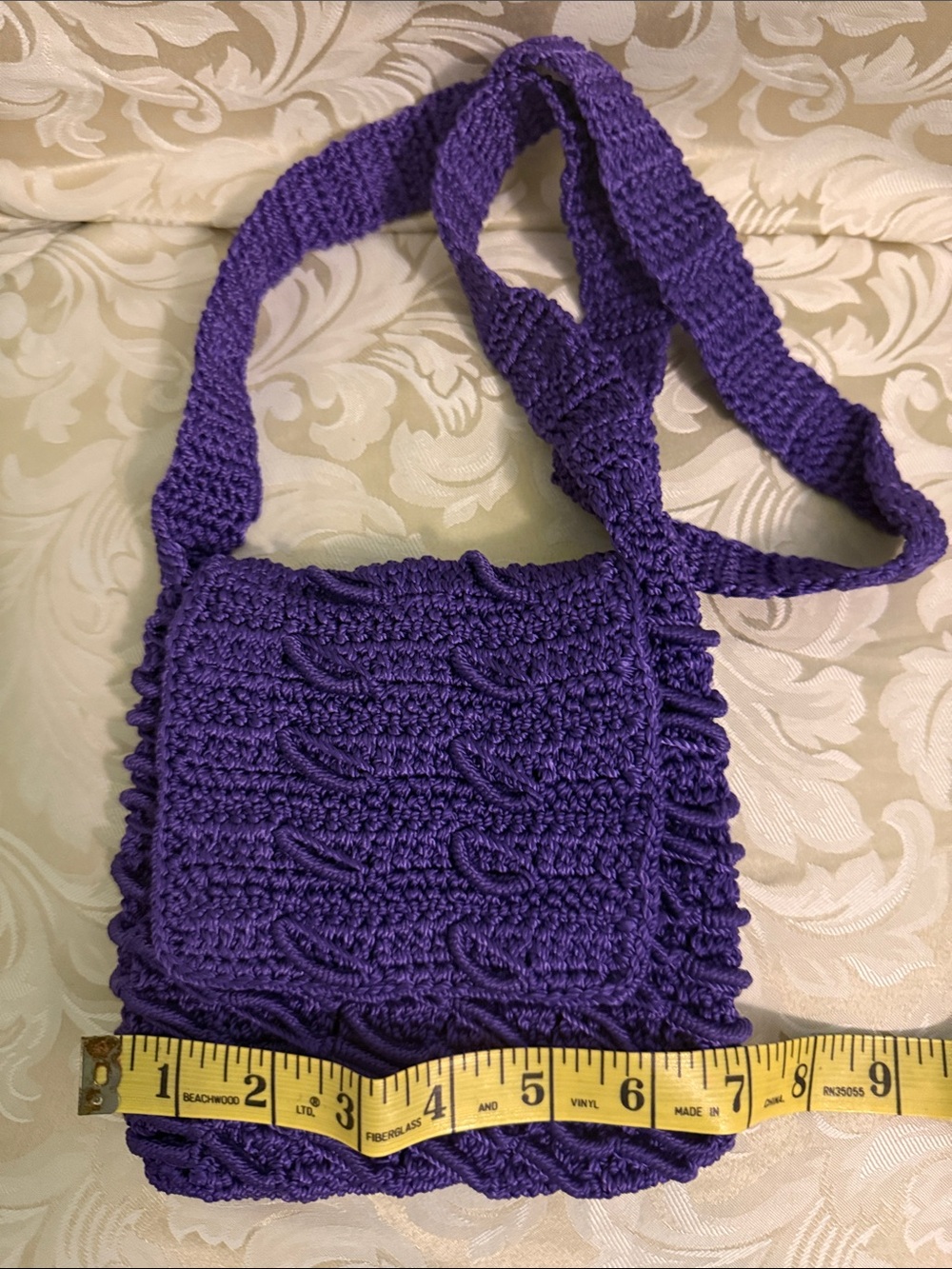 Handmade Purple Crochet Crossbody Bag